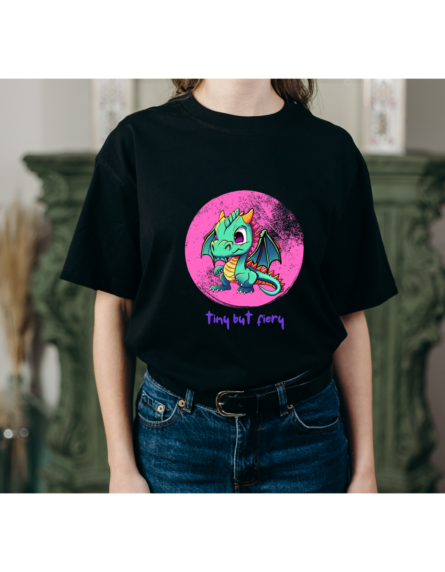 "Tiny but Fiery" Cute Dragon Graphic Tee