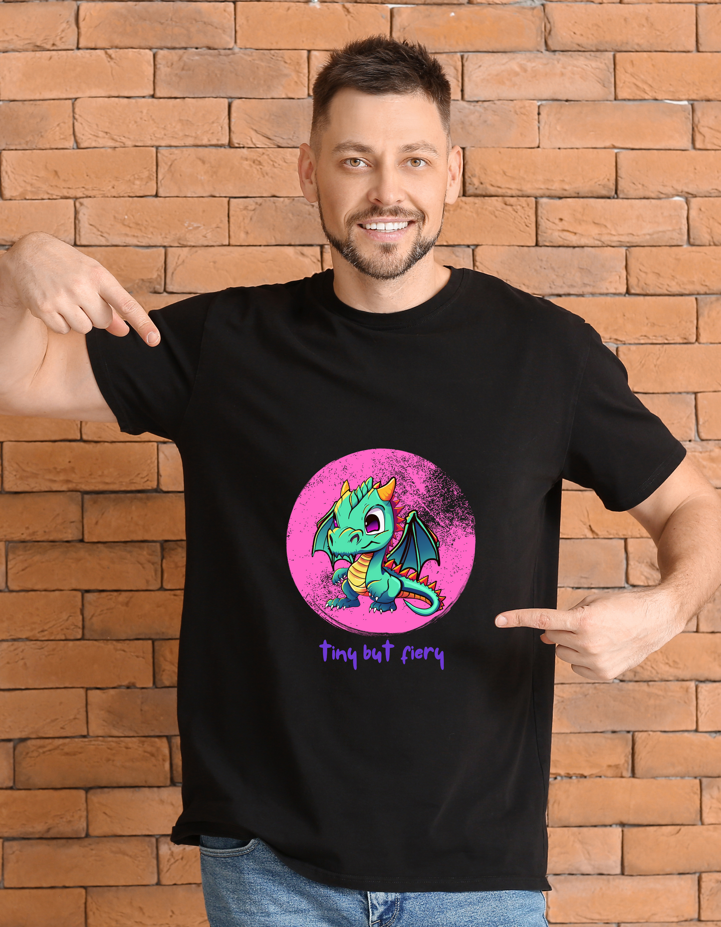 "Tiny but Fiery" Cute Dragon Graphic Tee