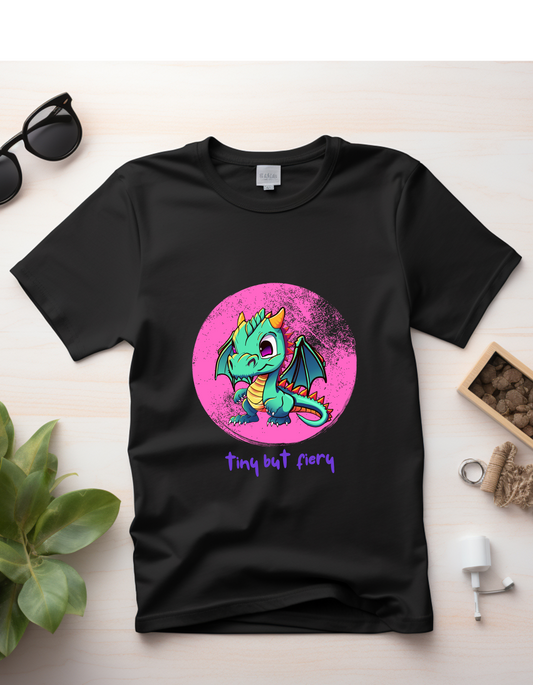 "Tiny but Fiery" Cute Dragon Graphic Tee